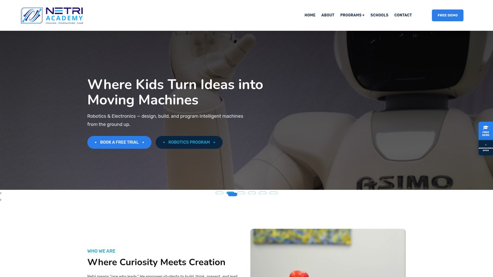 Netri Academy website